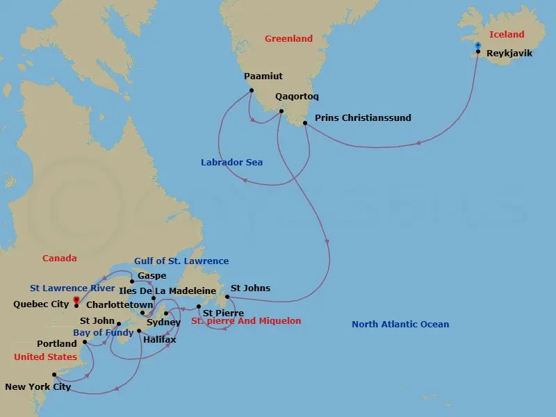 Itinerary schematic diagram