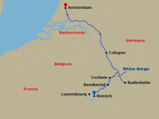 Itinerary schematic diagram