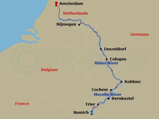 Itinerary schematic diagram