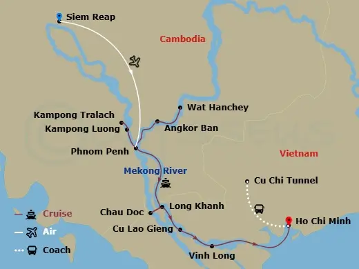 Itinerary schematic diagram