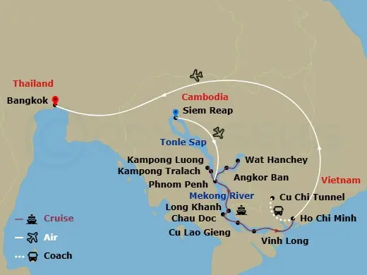 Itinerary schematic diagram