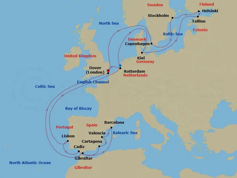 Itinerary schematic diagram