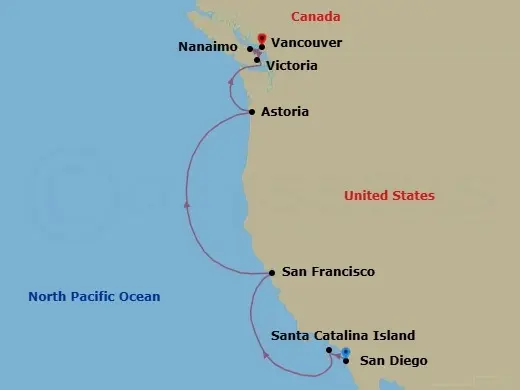 Itinerary schematic diagram