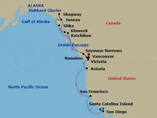 Itinerary schematic diagram