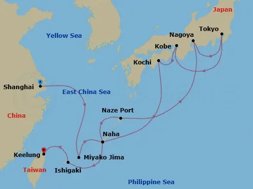 Itinerary schematic diagram