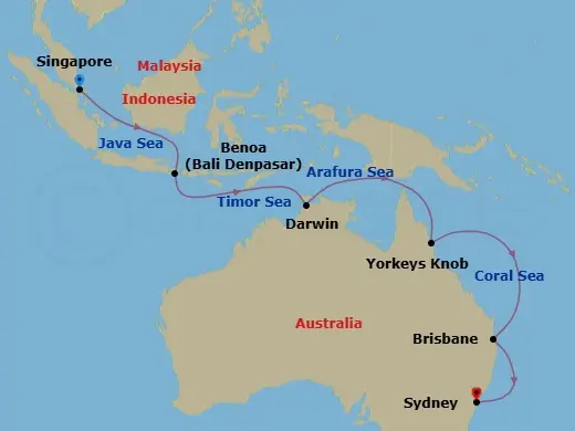 Itinerary schematic diagram