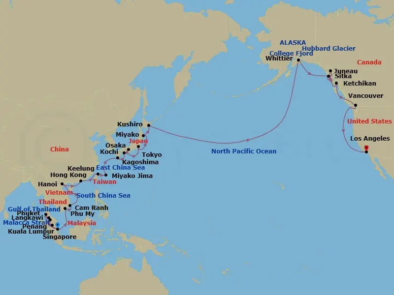 Itinerary schematic diagram