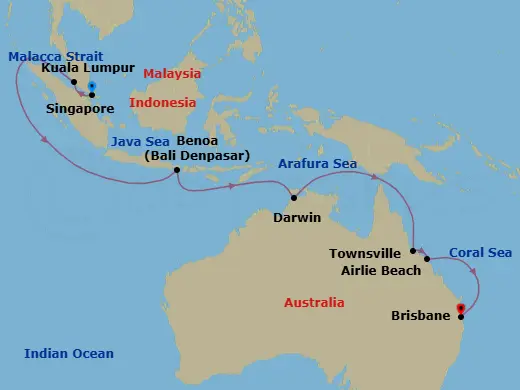 Itinerary schematic diagram