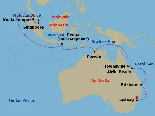 Itinerary schematic diagram