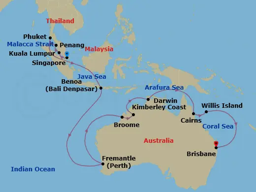 Itinerary schematic diagram