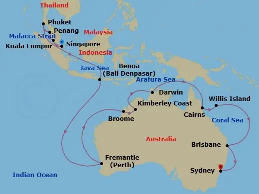 Itinerary schematic diagram