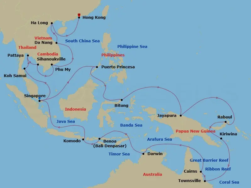 Itinerary schematic diagram