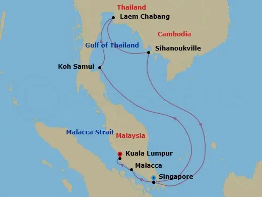 Itinerary schematic diagram