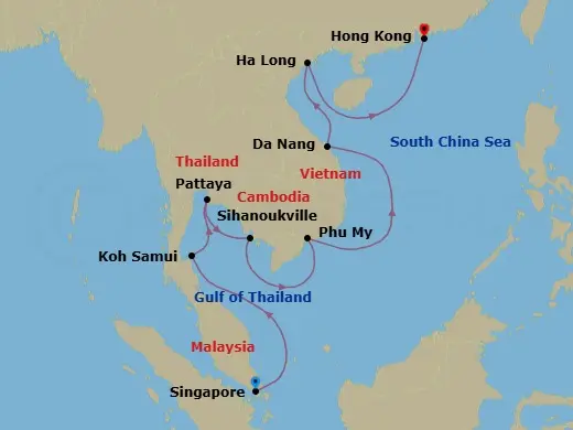Itinerary schematic diagram