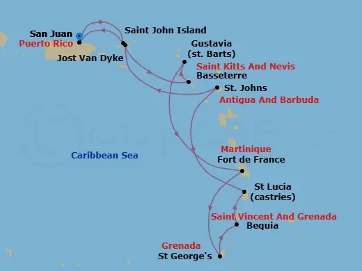 Itinerary schematic diagram