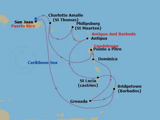 Itinerary schematic diagram