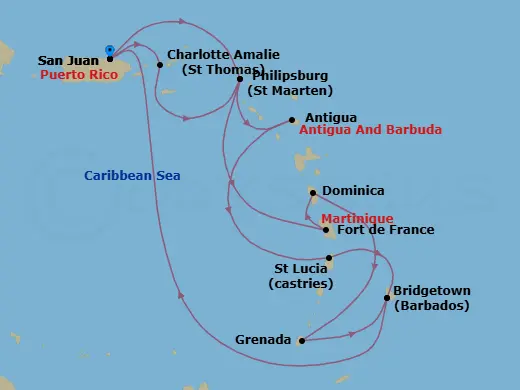 Itinerary schematic diagram