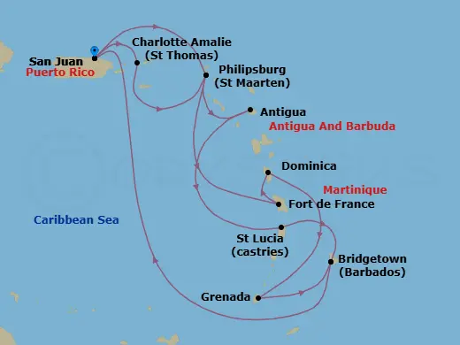 Itinerary schematic diagram