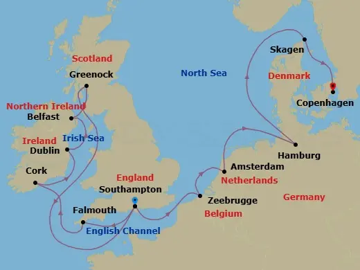 Itinerary schematic diagram