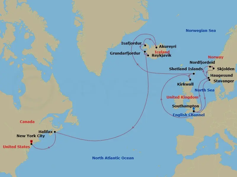 Itinerary schematic diagram
