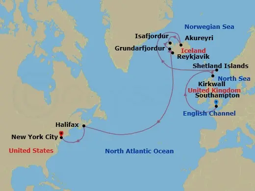 Itinerary schematic diagram
