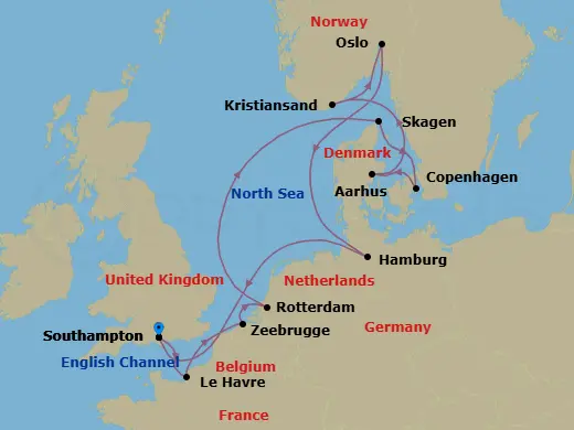 Itinerary schematic diagram