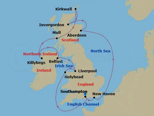 Itinerary schematic diagram