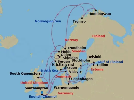 Itinerary schematic diagram