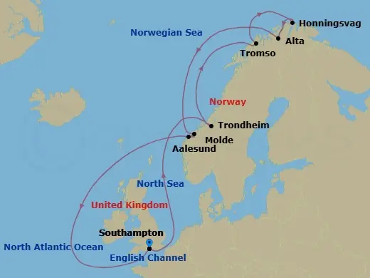 Itinerary schematic diagram