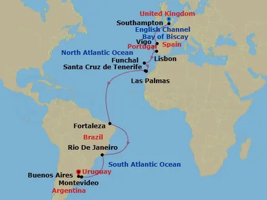 Itinerary schematic diagram