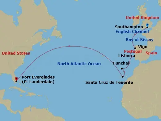 Itinerary schematic diagram