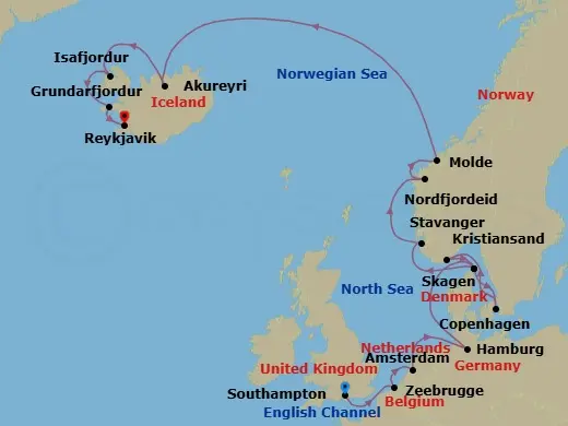 Itinerary schematic diagram