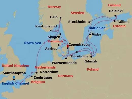 Itinerary schematic diagram