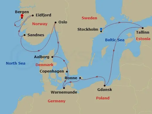 Itinerary schematic diagram