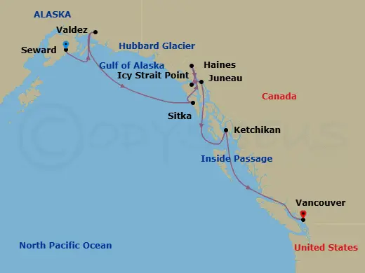 Itinerary schematic diagram