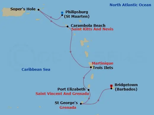 Itinerary schematic diagram