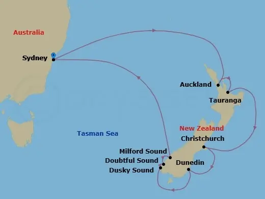 Itinerary schematic diagram