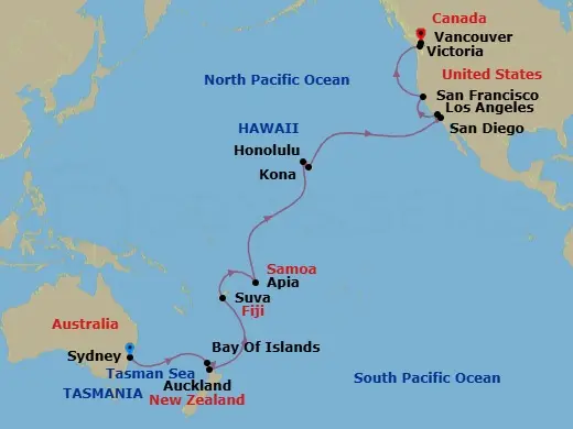 Itinerary schematic diagram