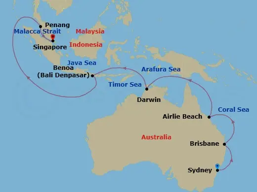 Itinerary schematic diagram