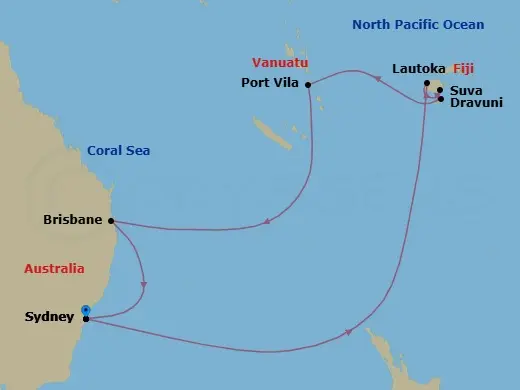 Itinerary schematic diagram