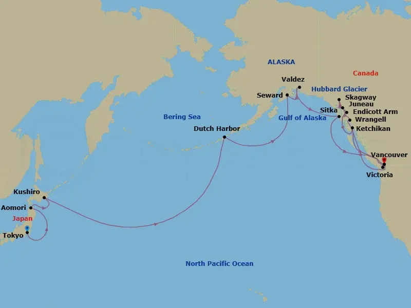 Itinerary schematic diagram