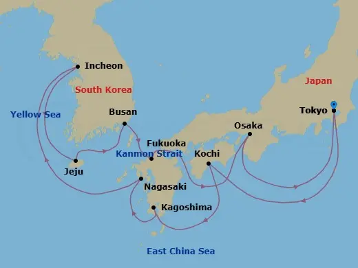 Itinerary schematic diagram
