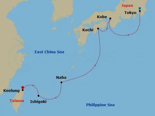 Itinerary schematic diagram