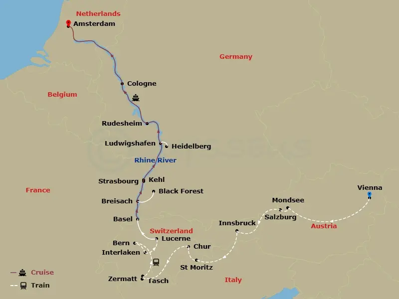 Itinerary schematic diagram