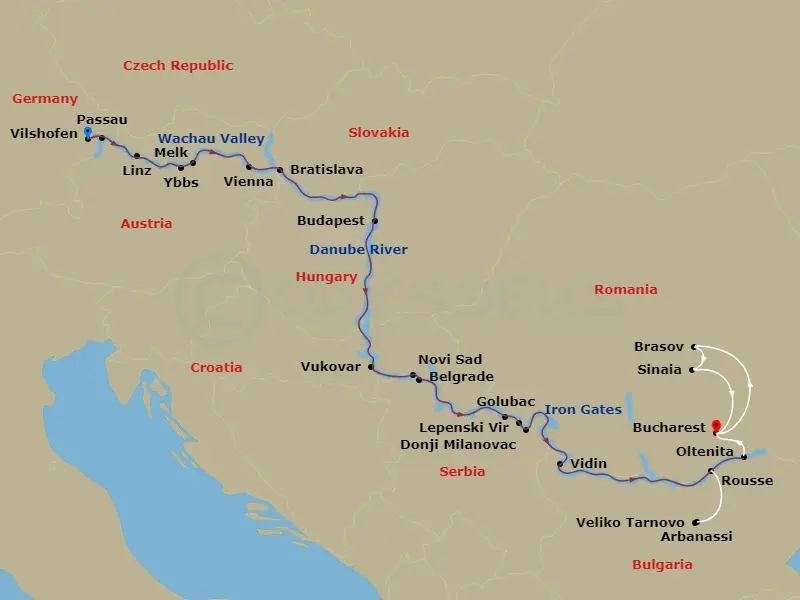 Itinerary schematic diagram