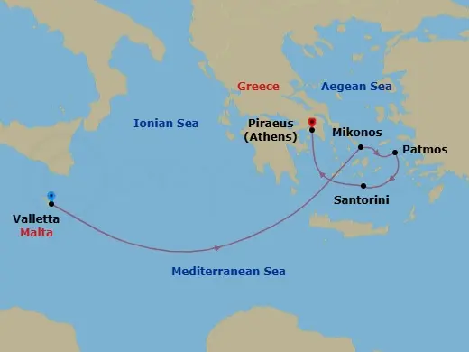Itinerary schematic diagram