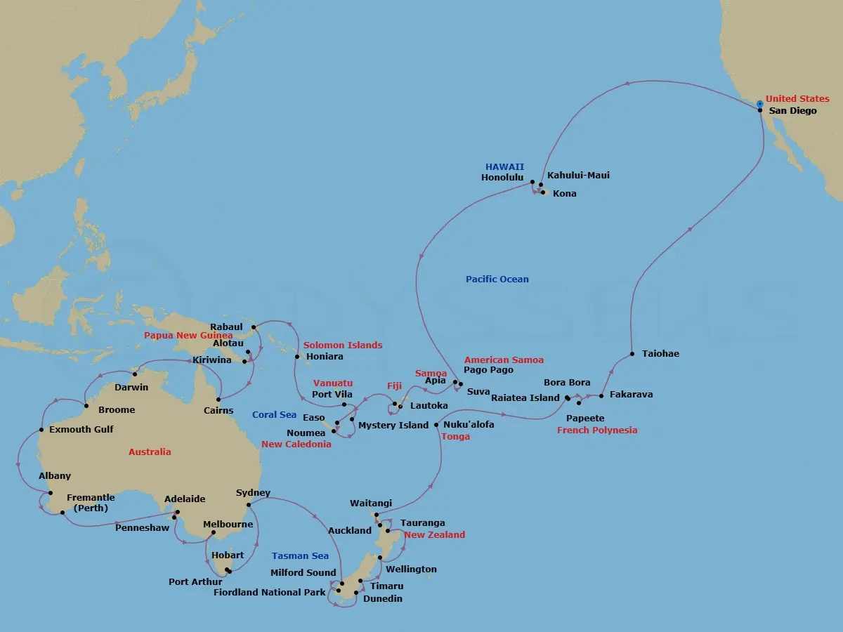 Itinerary schematic diagram