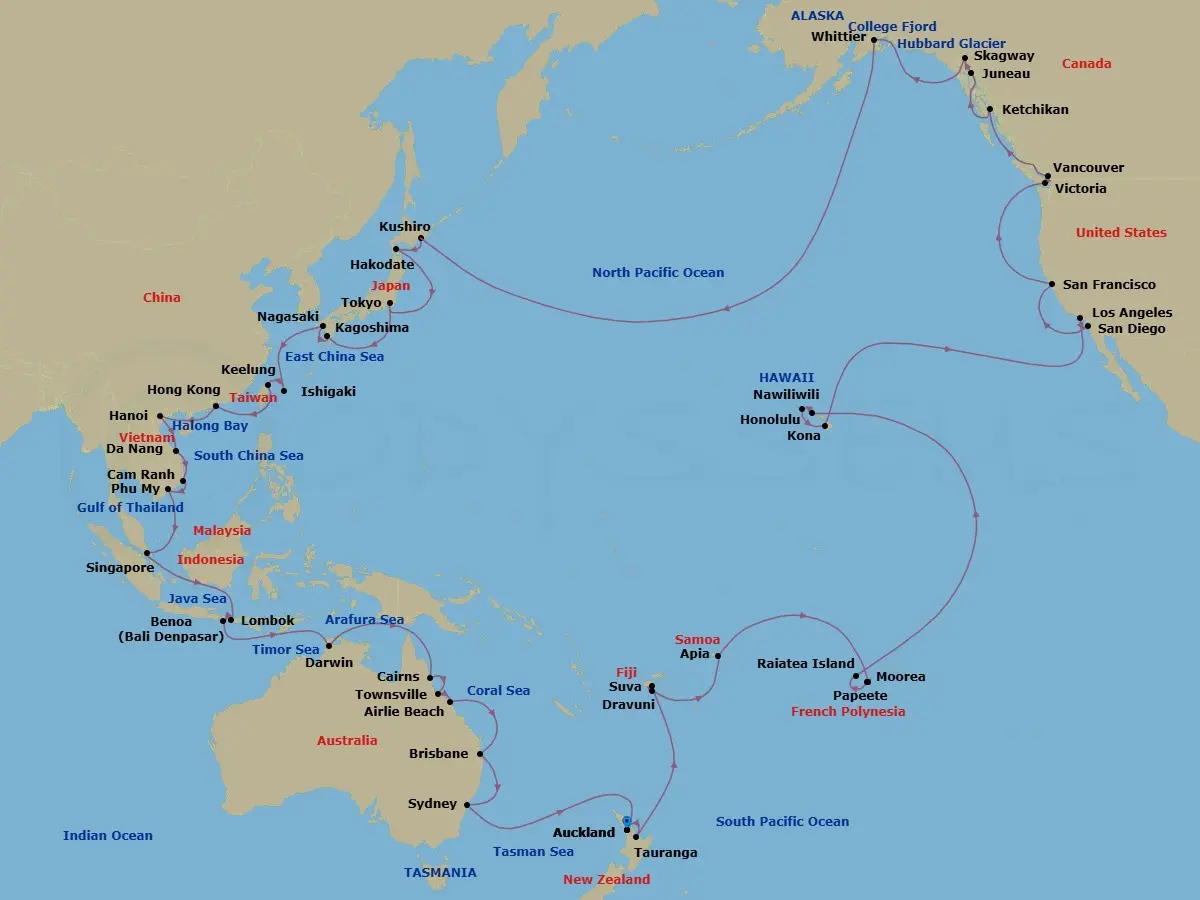 Itinerary schematic diagram