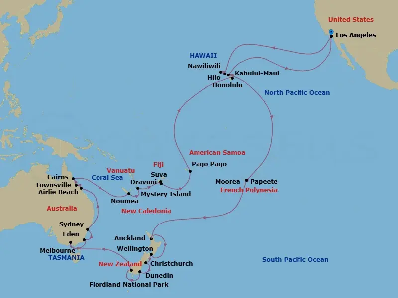 Itinerary schematic diagram