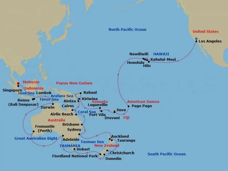 Itinerary schematic diagram